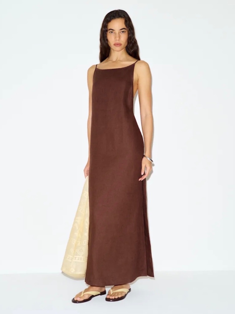 Reformation Serena Linen Dress Brown - Size 10